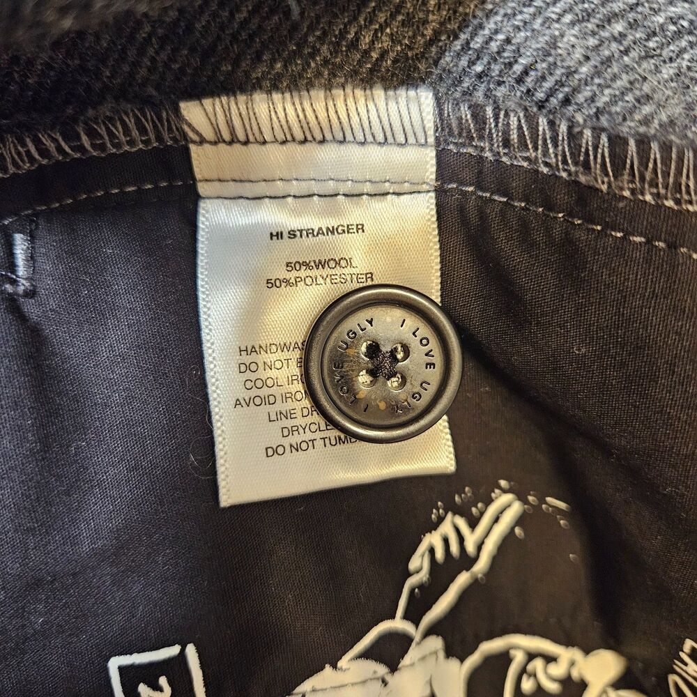 I Love Ugly Hi Stranger mens trousers gray medium wool blend - Picture 7 of 12